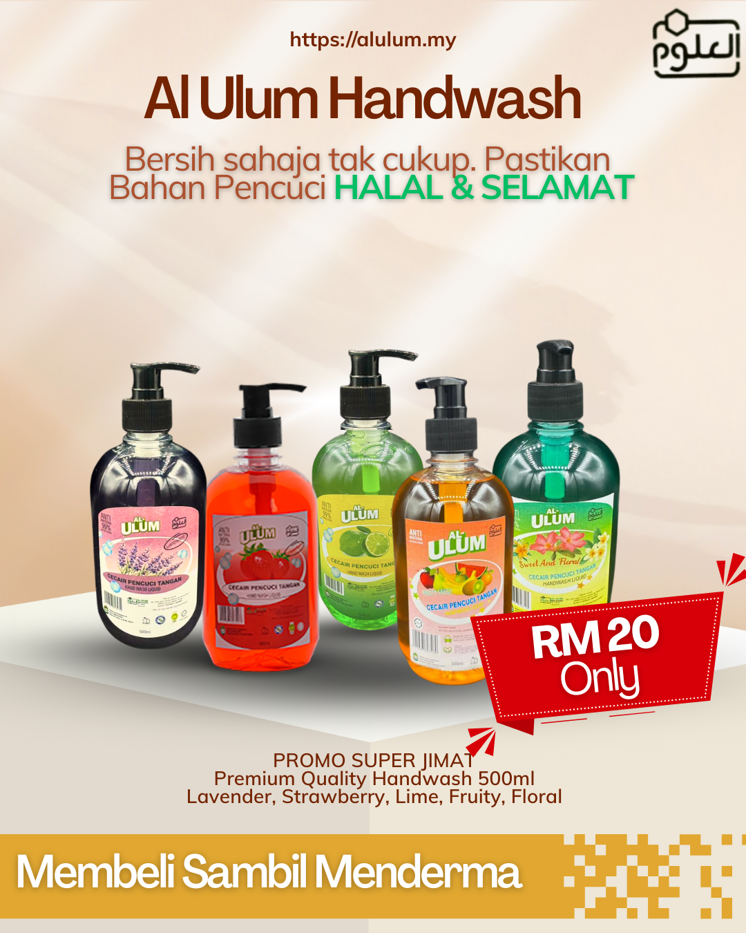 COMBO HANDWASH SUPER JIMAT HANYA RM20 (5x500ML)